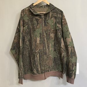 Vintage Ocoee Treebark Camouflage Jacket Full Zip Lightweight Camo Size XL EUC‎
